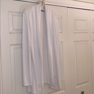 Long sleeve white cardigan.